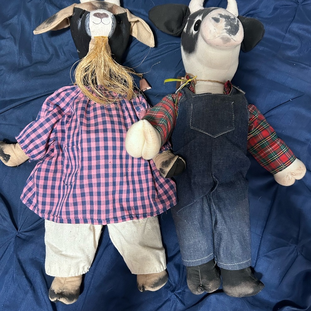 Vintage Goat and Cow Collectable Animals